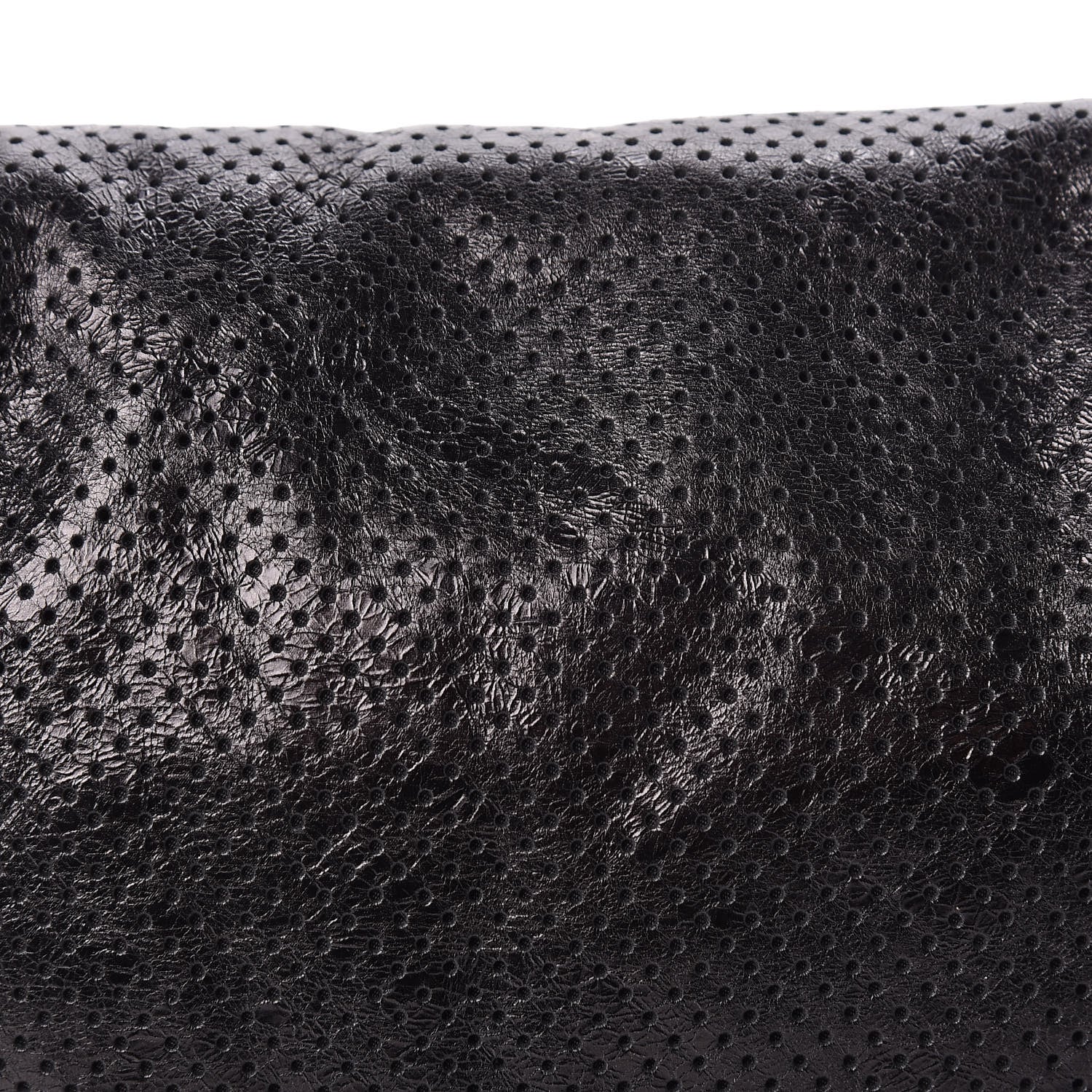 Chanel Metallic Crackled Calfskin Large Perforated Drill Flap Black 13 of 14