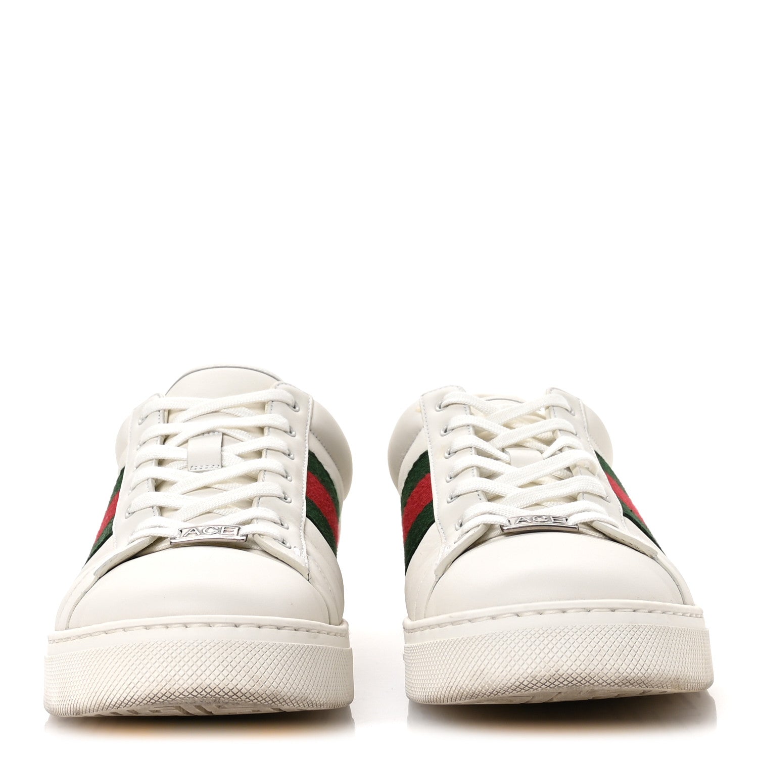 Gucci Ultralight Plume Calfskin Web Mens New Ace Sneakers 8.5 Green Ace 3 of 9