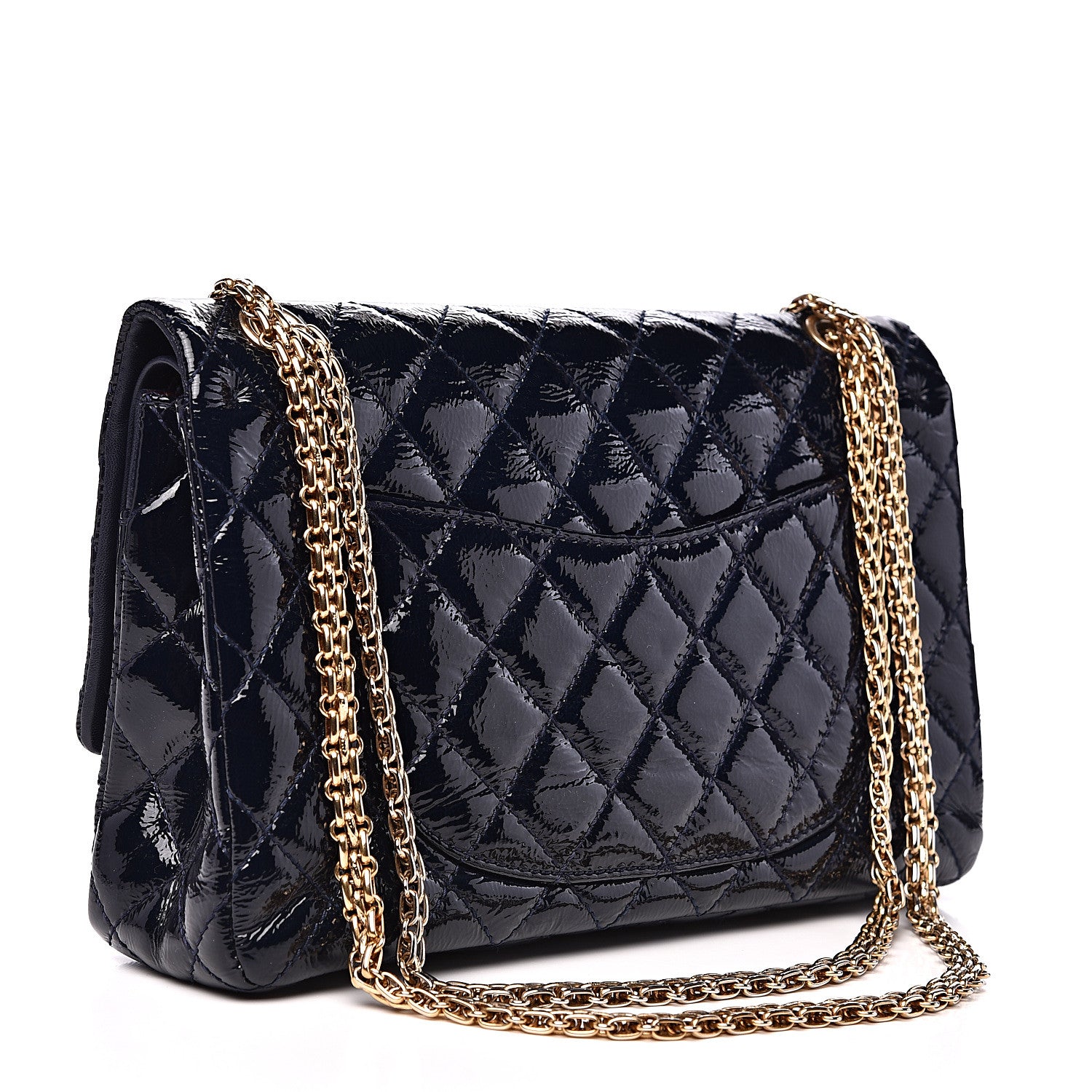 Chanel Distressed Patent Quilted 2.55 Reissue 226 Flap Navy 2 of 14