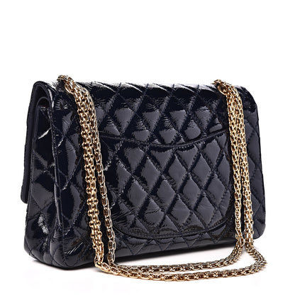 Chanel Distressed Patent Quilted 2.55 Reissue 226 Flap Navy 2 of 14
