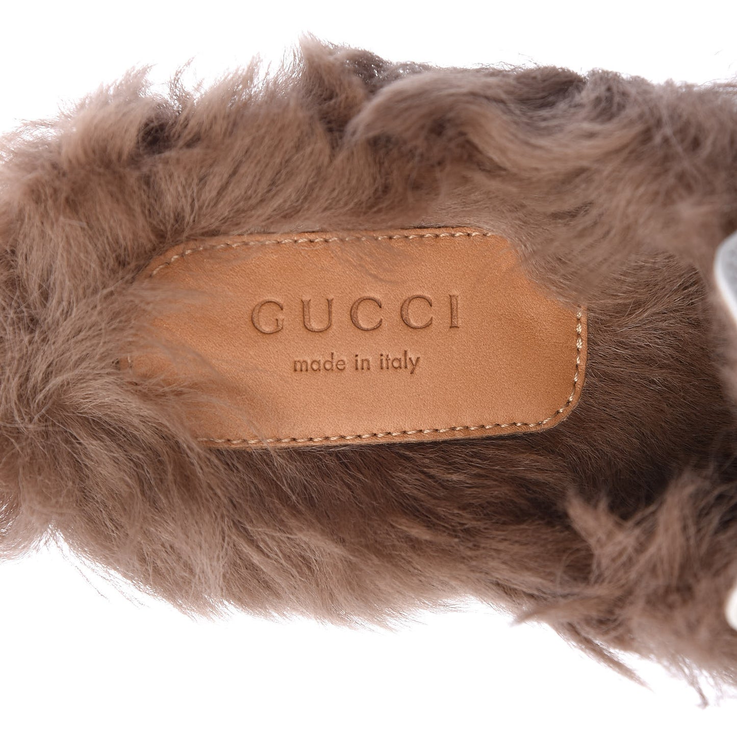Malaga Kid Fur Womens Princetown Slippers 36 Dusty White Naturale