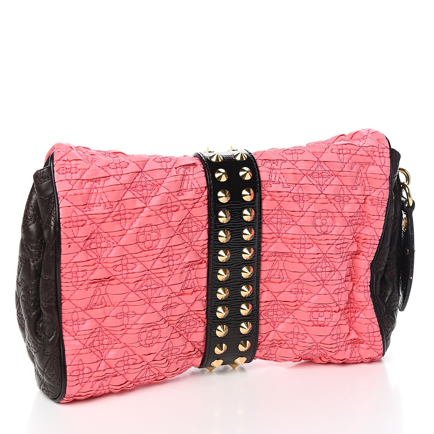 Satin Quilted Monogram Coquette Pochette Bunny Pink