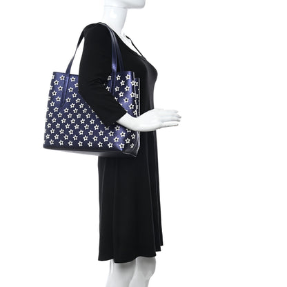 Jimmy Choo Metallic Nappa Perforated Star Sofia Shoulder Bag Navy White 2 of 8