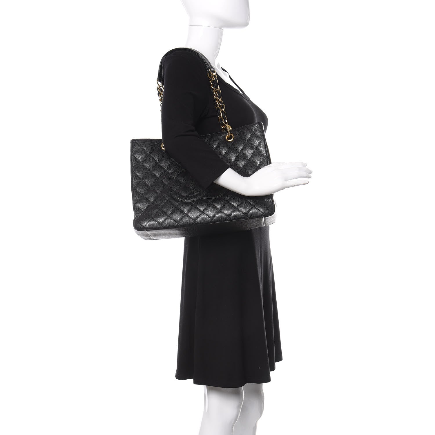Chanel Caviar Quilted Grand Shopping Tote GST Black 2 of 9