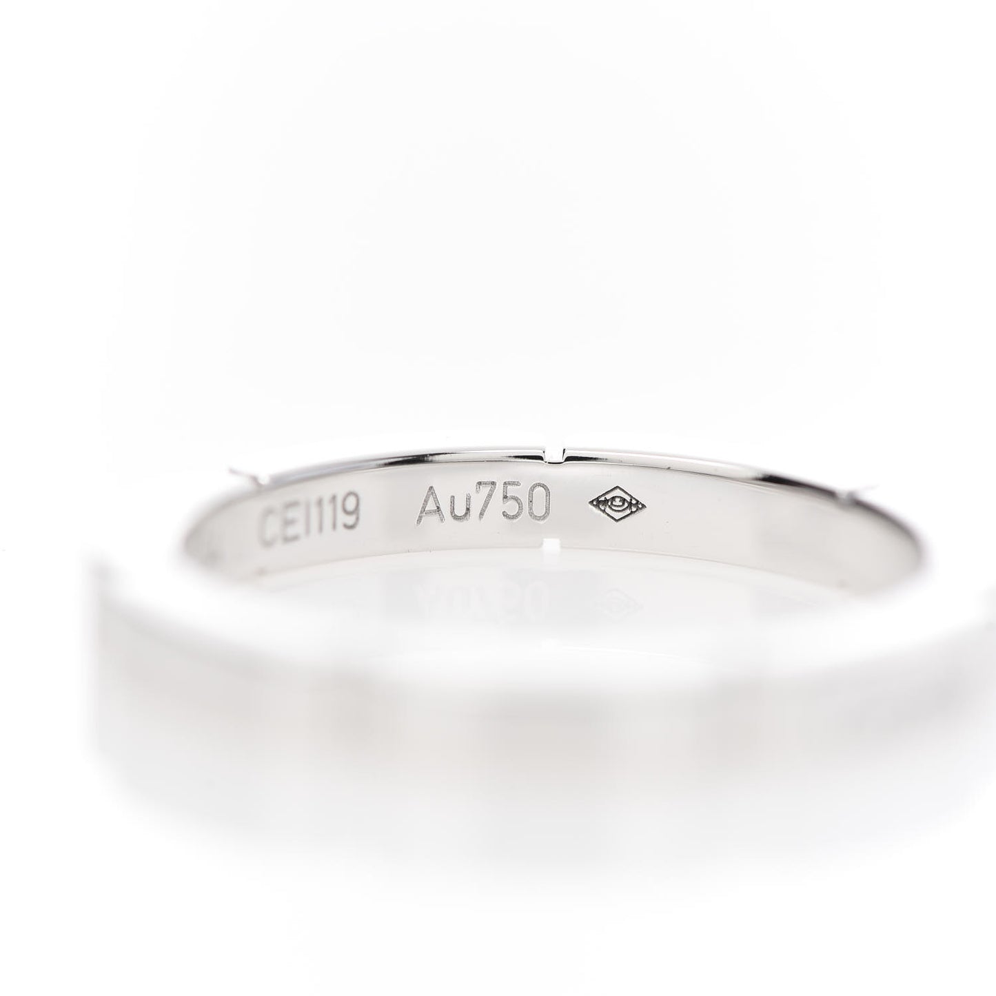 18K White Gold 2.5mm Maillon Panthere Wedding Band Ring 54 6.75
