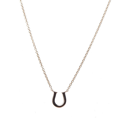 Tiffany 18K Rose Gold Diamond Mini Metro Horseshoe Pendant Necklace 4 of 6