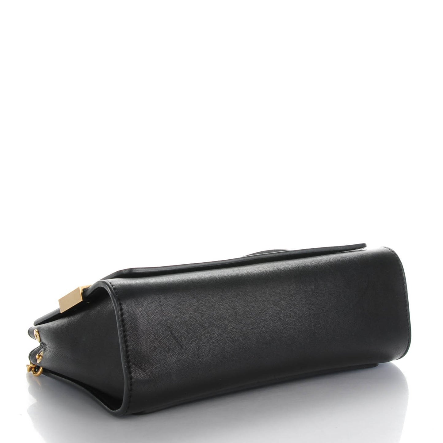 Lambskin Medium Elle Chain Clutch Black