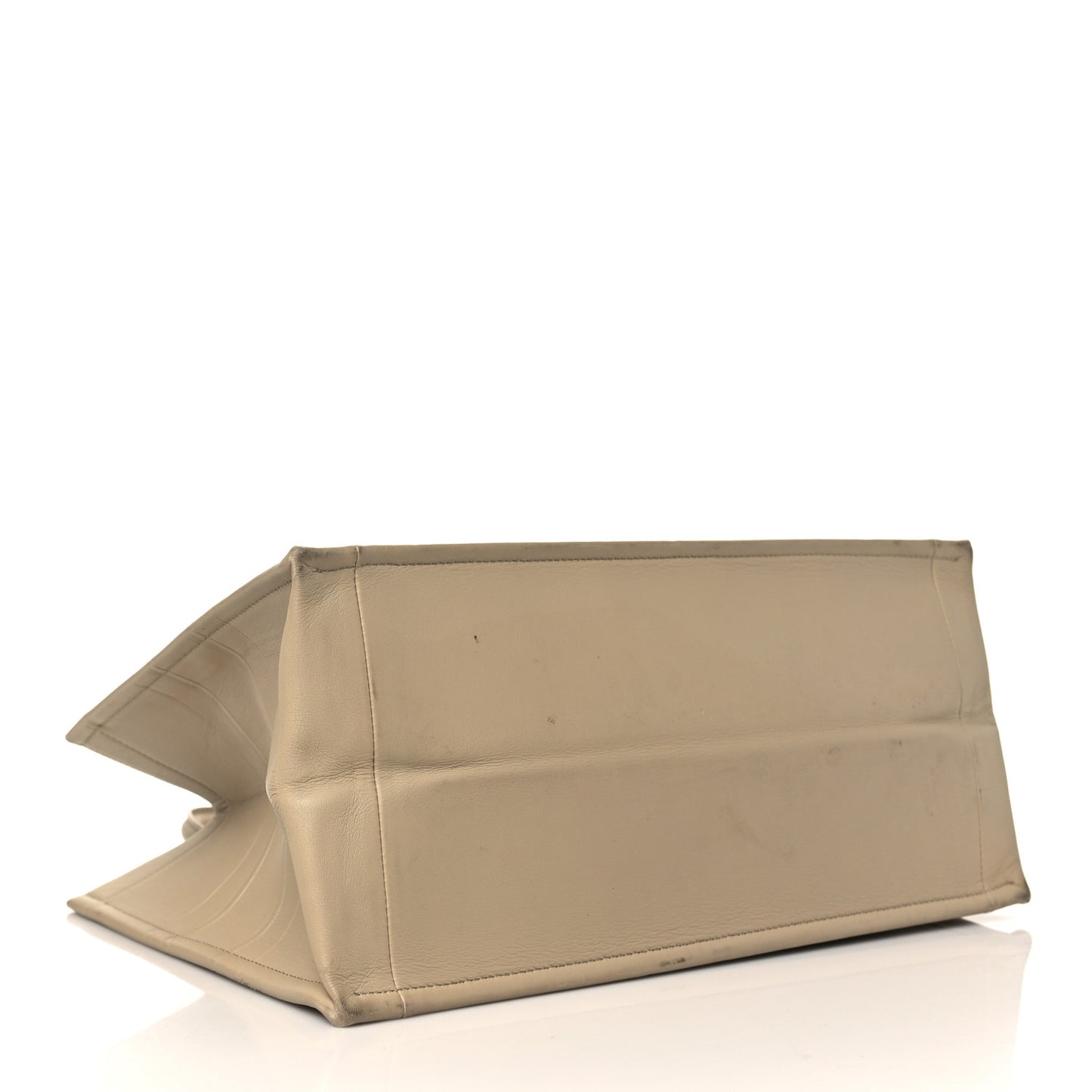 Calfskin Embossed Medium Book Tote Beige