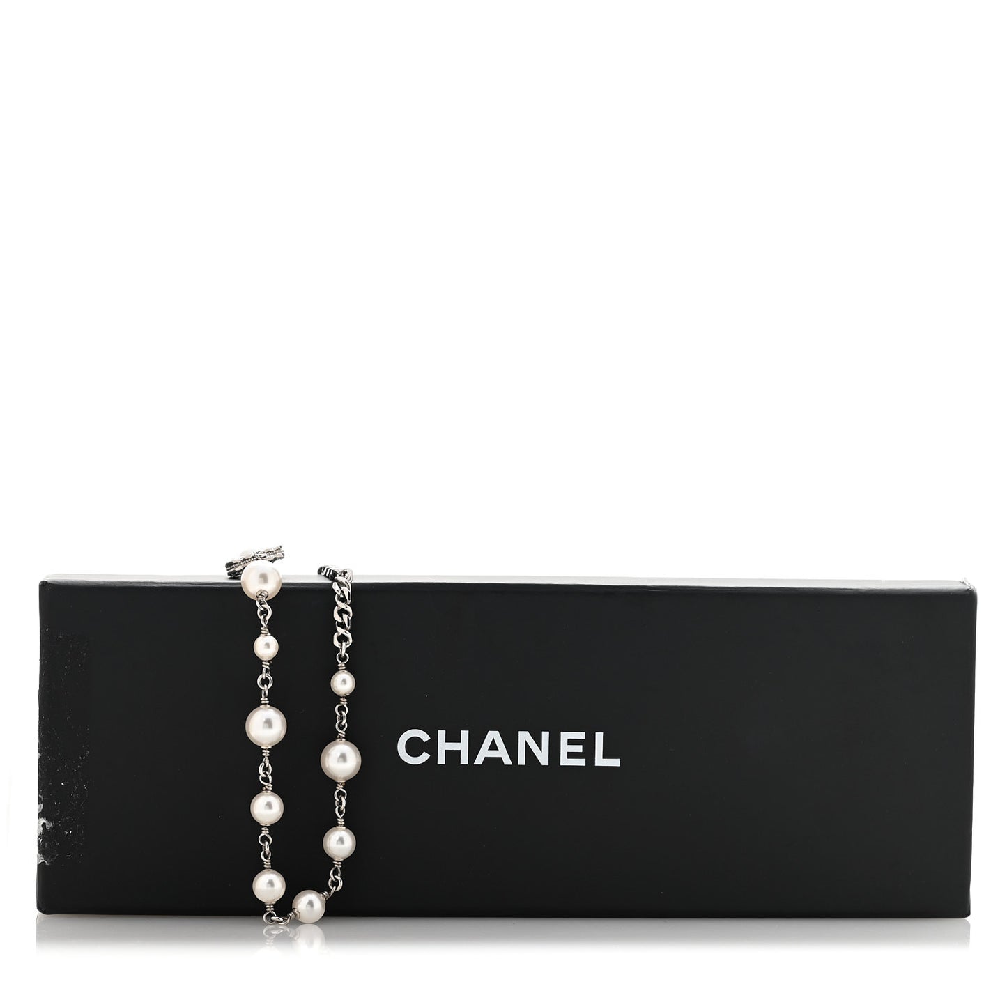 Pearl Crystal CC Starfall Necklace Silver