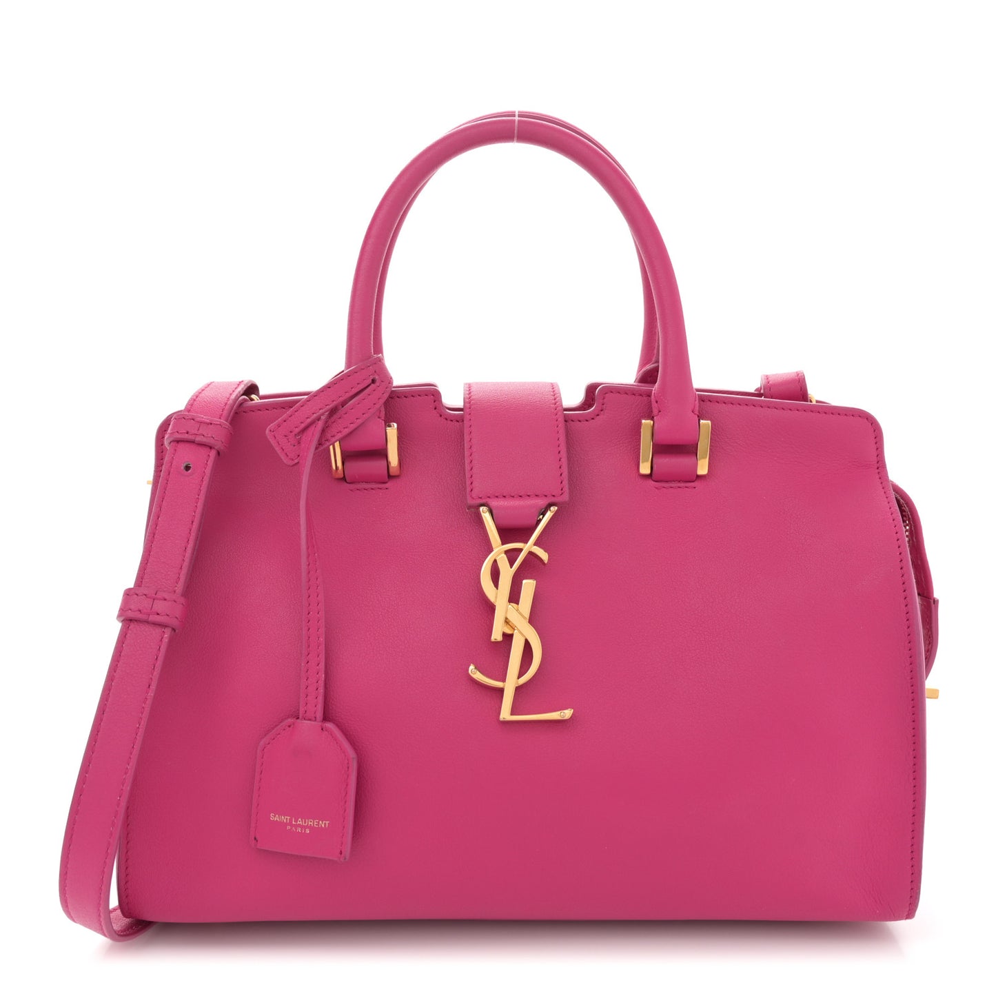 Calfskin Small Monogram Cabas Fuchsia