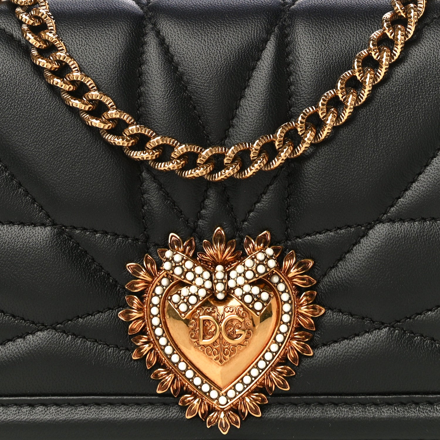 Dolce & Gabbana Calfskin Mini Devotion Crossbody Bag Black 6 of 17