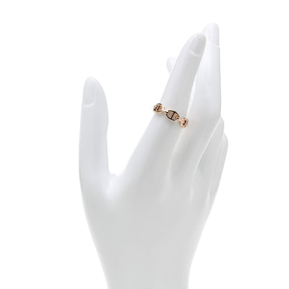 Hermes 18K Rose Gold PM Chaine D'Ancre Enchainee Ring 55 7.25 2 of 7