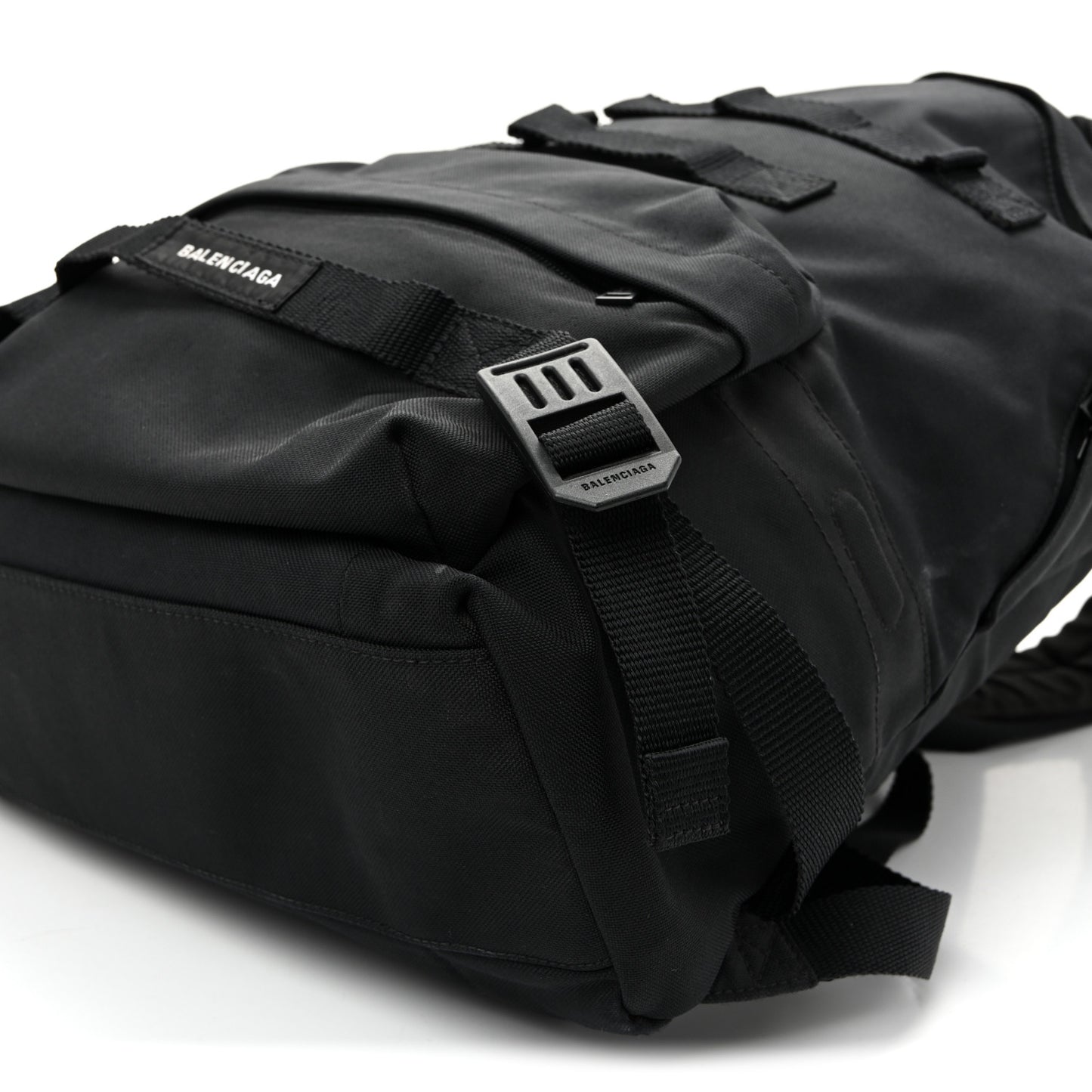 Nylon Logo Embroidered Medium Army Multicarry Backpack Black