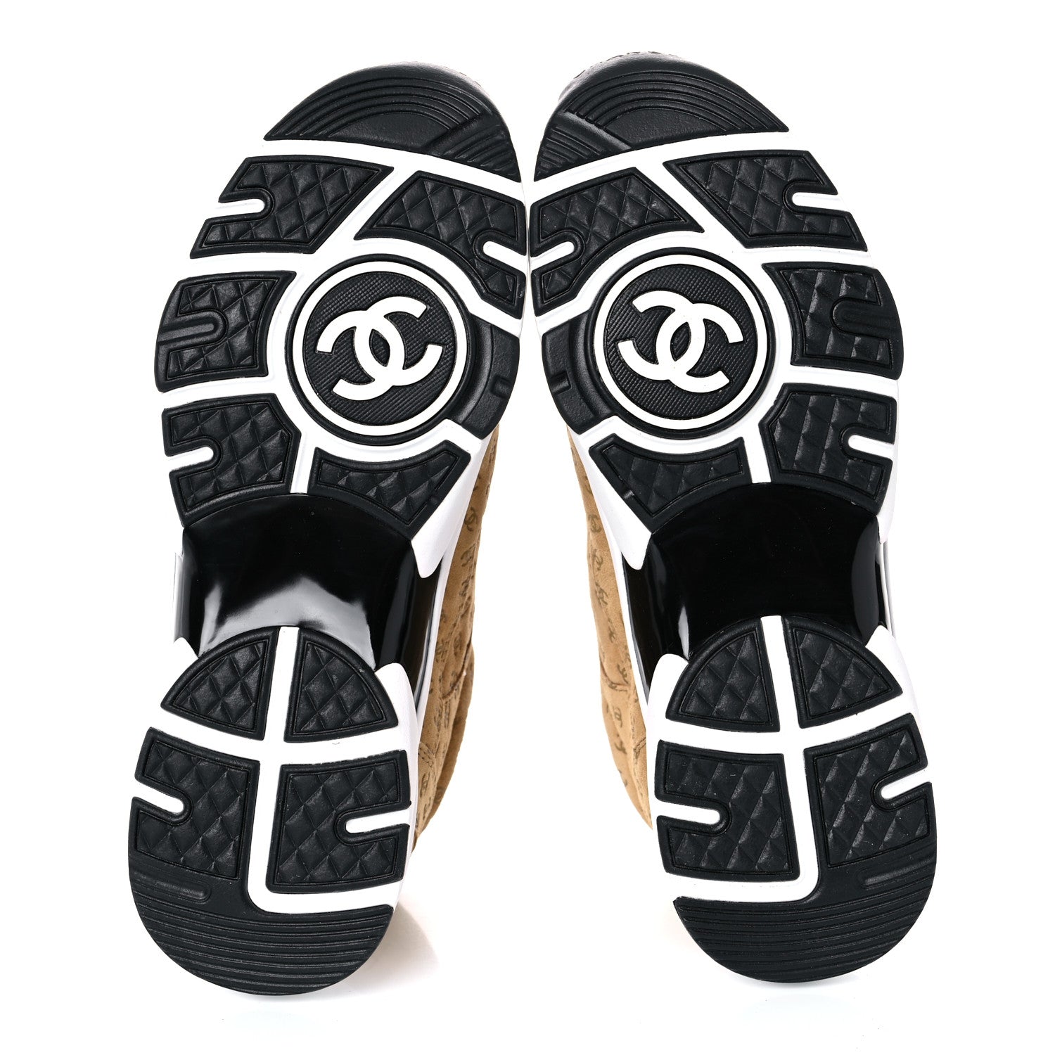Chanel Suede Calfskin Printed CC Sneakers 39 Beige 5 of 11