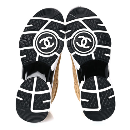 Chanel Suede Calfskin Printed CC Sneakers 39 Beige 5 of 11