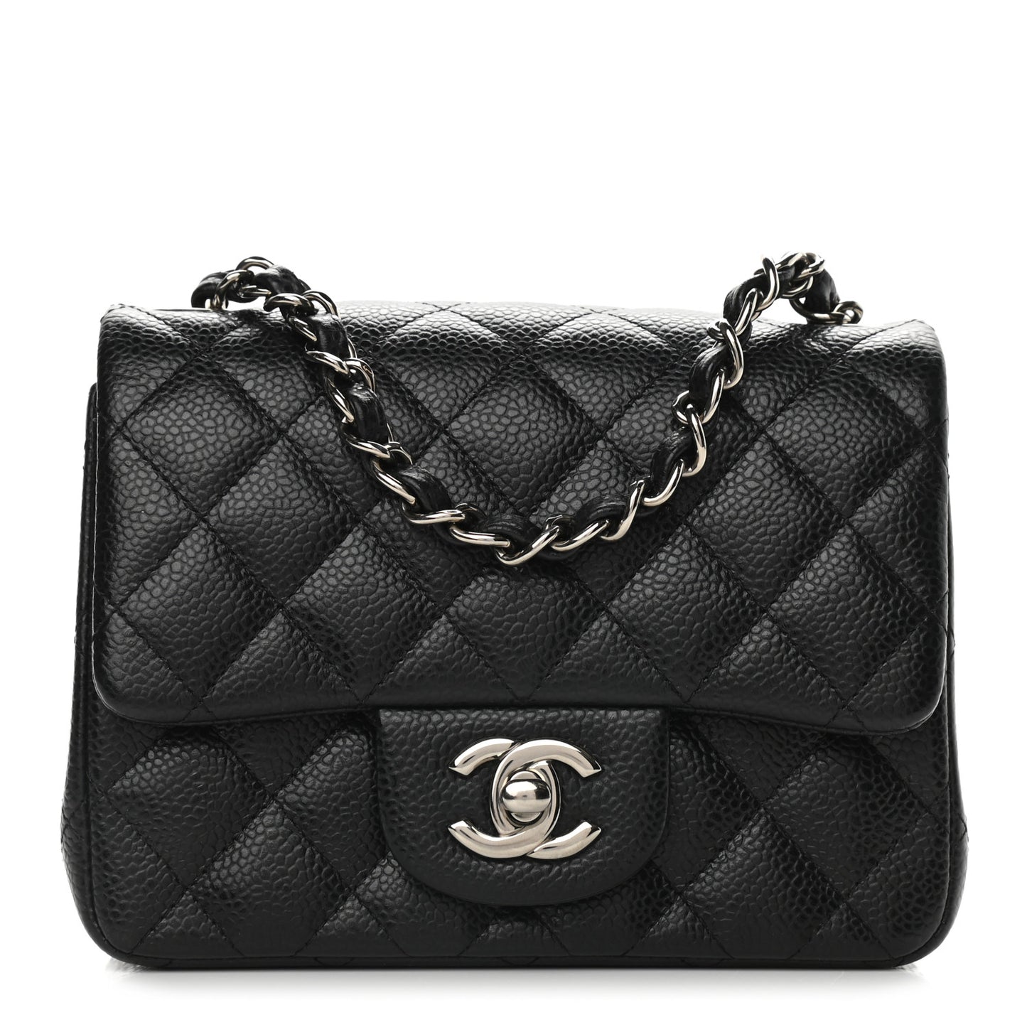 Caviar Quilted Mini Square Flap Black