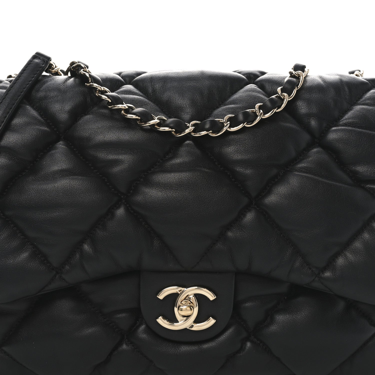 Chanel Calfskin Quilted Large Bubbly Flap Black 8 of 10
