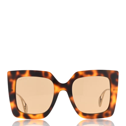 Gucci Acetate Oversize Square Frame GG0435S Sunglasses Havana 2 of 9