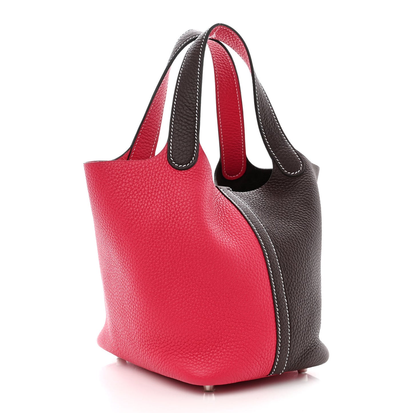 Taurillon Clemence Casaque Picotin Lock 18 PM Rouge Sellier Framboise