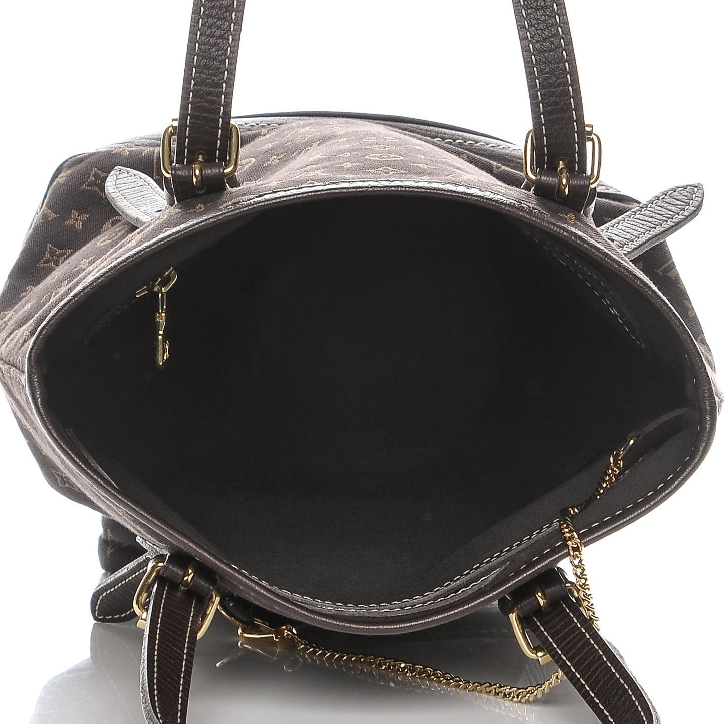 Mini Lin Monogram Bucket Bag Ebene