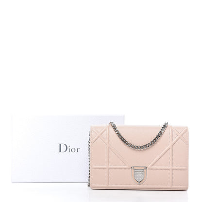 Christian Dior Grained Calfskin Diorama Wallet on Chain Pouch Nude 10 of 10