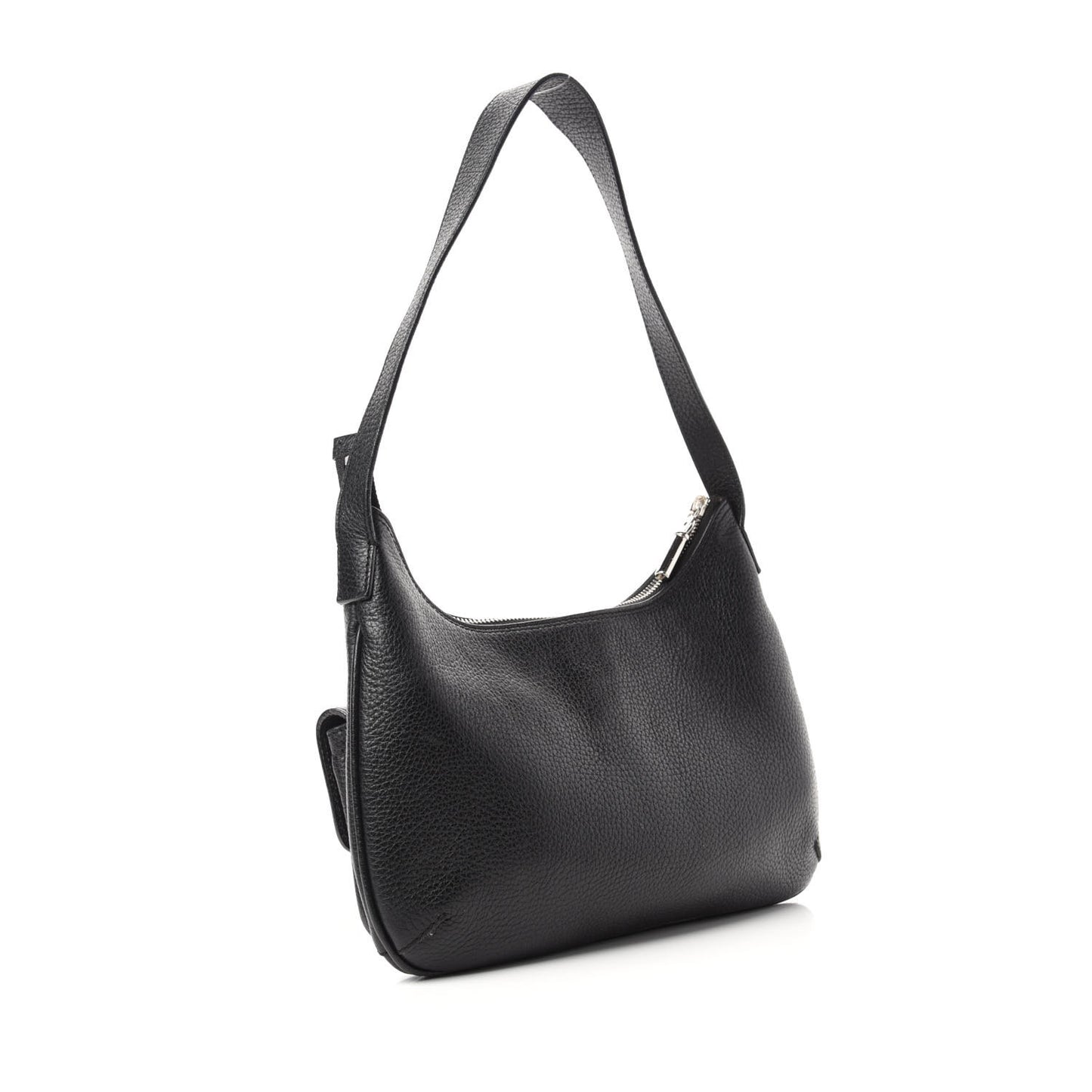 Grainy Calfskin Shoulder Bag Black