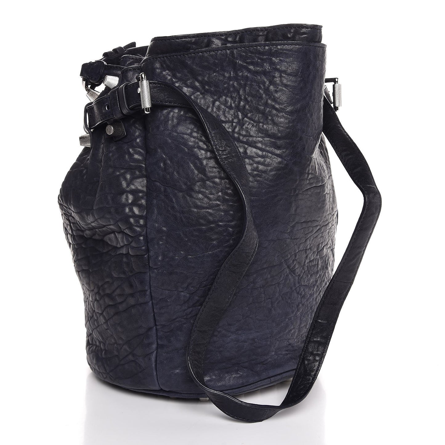 Pebbled Lambskin Diego Bucket Navy