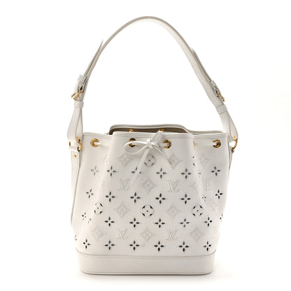 Louis Vuitton Calfskin Monogram Cutout Petit Noe White 1 of 9