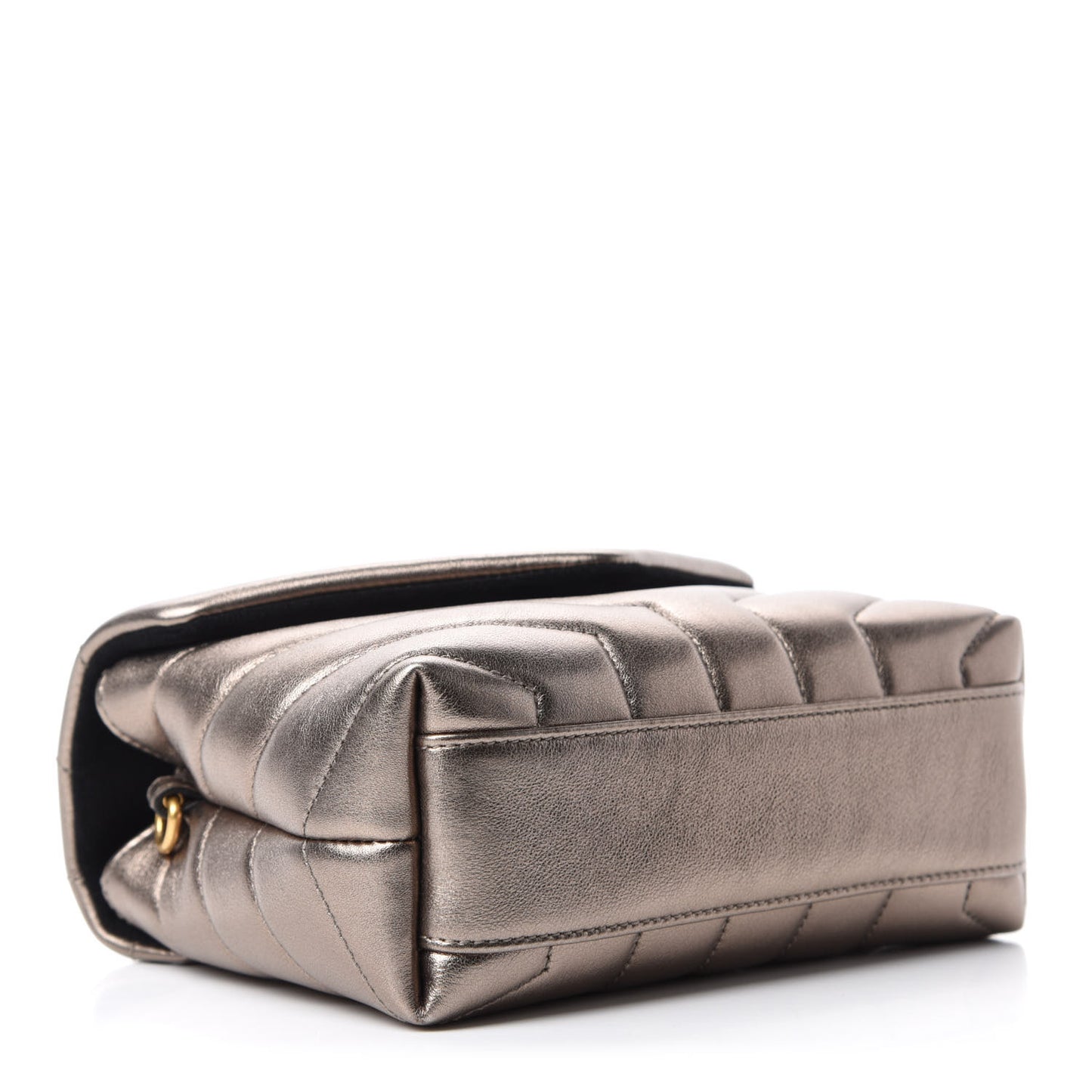 Metallic Calfskin Y Quilted Monogram Toy Loulou Crossbody Bag Piombo