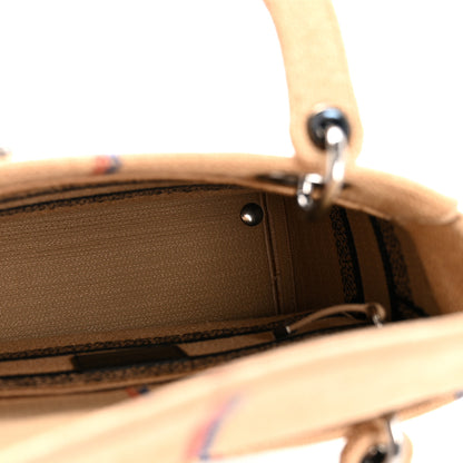 Christian Dior Canvas Jute Embroidered Medium Lady D-Lite Beige Multicolor 5 of 12