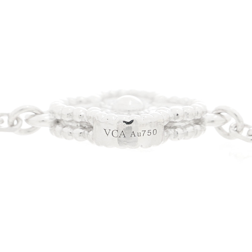 18K White Gold Diamond 6 Motifs Sweet Alhambra Bracelet