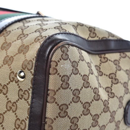 Gucci Monogram Vintage Web Medium Boston Dark Brown 11 of 14