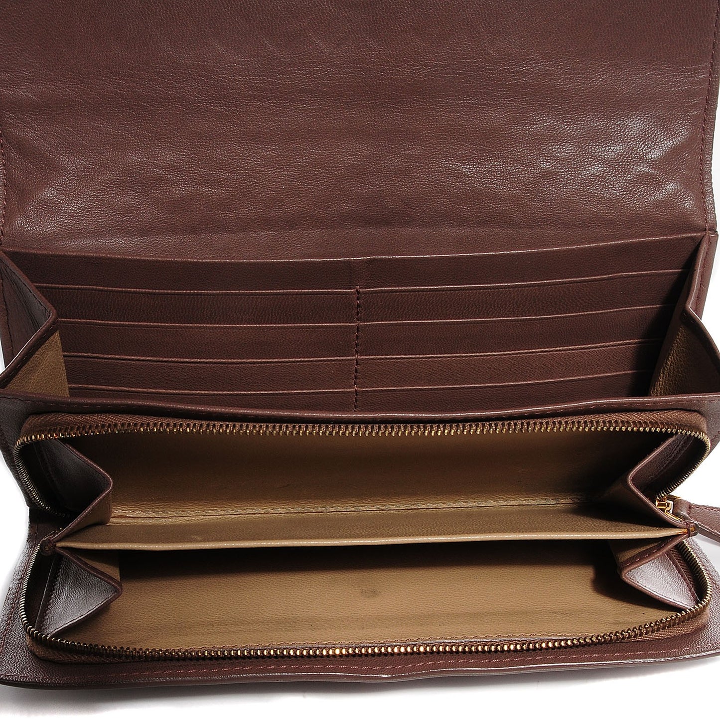 Nappa Intrecciato Continental Flap Wallet Light Brown