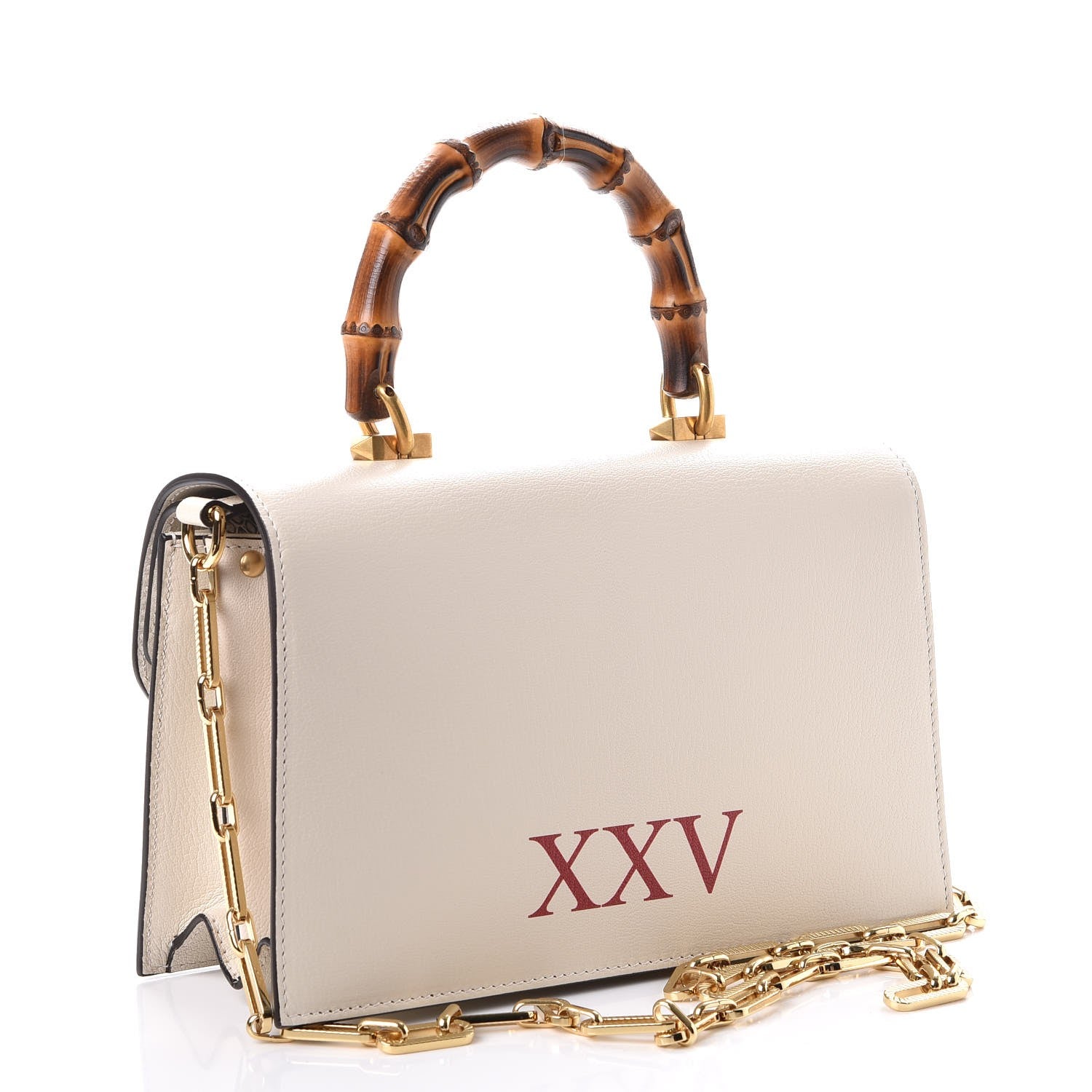 Gucci Calfskin Snakeskin Studded Small Ottilia Top Handle Bag White 3 of 12