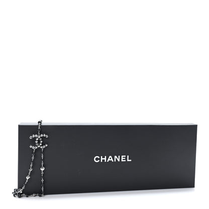 Chanel Beaded Crystal CC Long Necklace Black 5 of 5