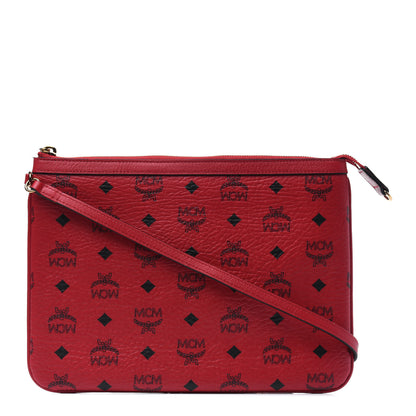 MCM Visetos Liz Shopper Tote Pouch Ruby Red 1 of 10