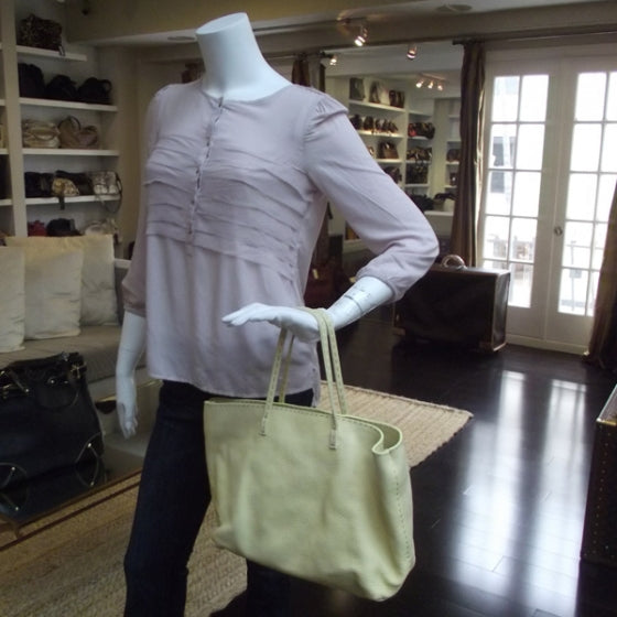Calfskin Romano Selleria Shopper Tote Buttercream