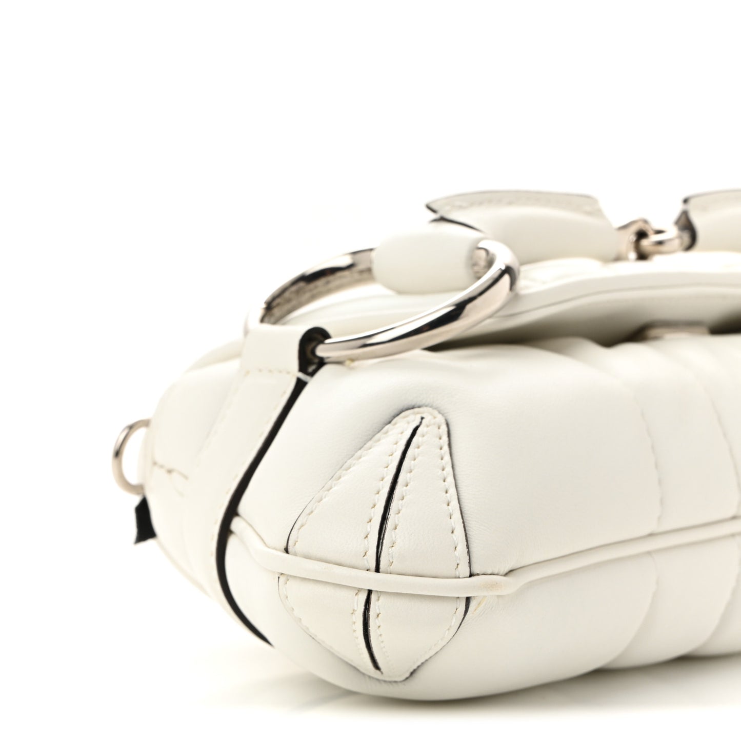 Nappa Vertical Matelasse Small Maxi Horsebit Chain Shoulder Bag Great White