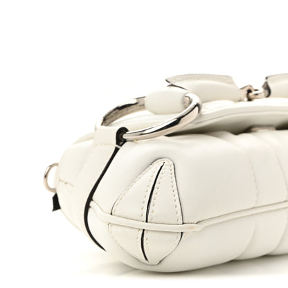 Gucci Nappa Vertical Matelasse Small Maxi Horsebit Chain Shoulder Bag Great White 9 of 10