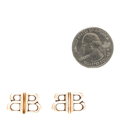 Balenciaga Metal BB Logo Earrings Gold 2 of 4