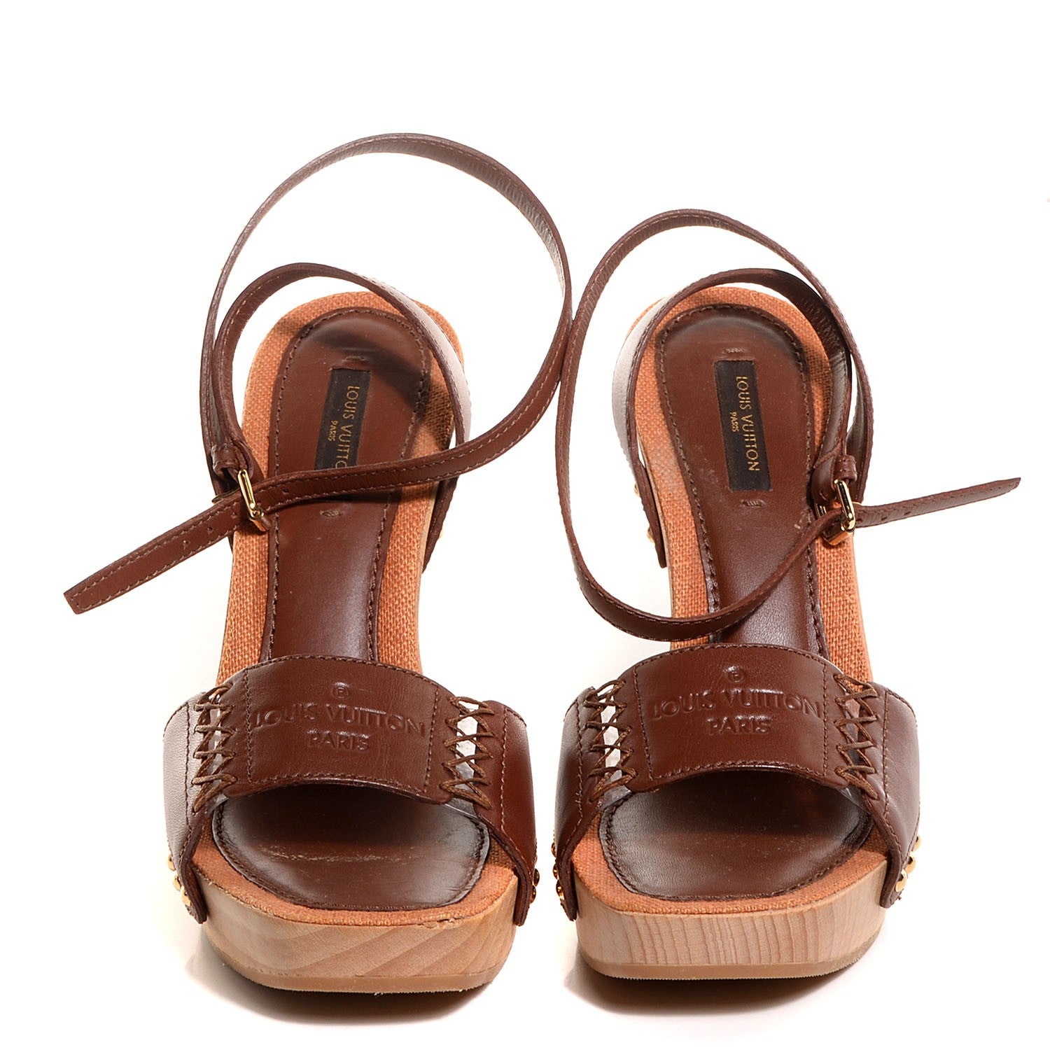 Louis Vuitton Leather Wooden Sandals 36 2 of 6