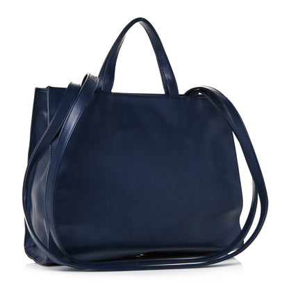 Telfar Vegan Leather Medium Shopping Bag Navy 3 of 13