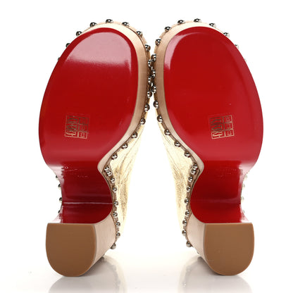 Christian Louboutin Metallic Calfskin Shearling Joan 130 Clog 40.5 Gold 5 of 7