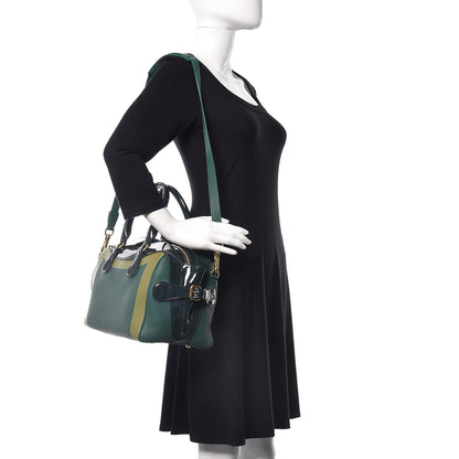 Burberry Grain Calfskin Patent Small The Bee Top Handle Green 2 of 13