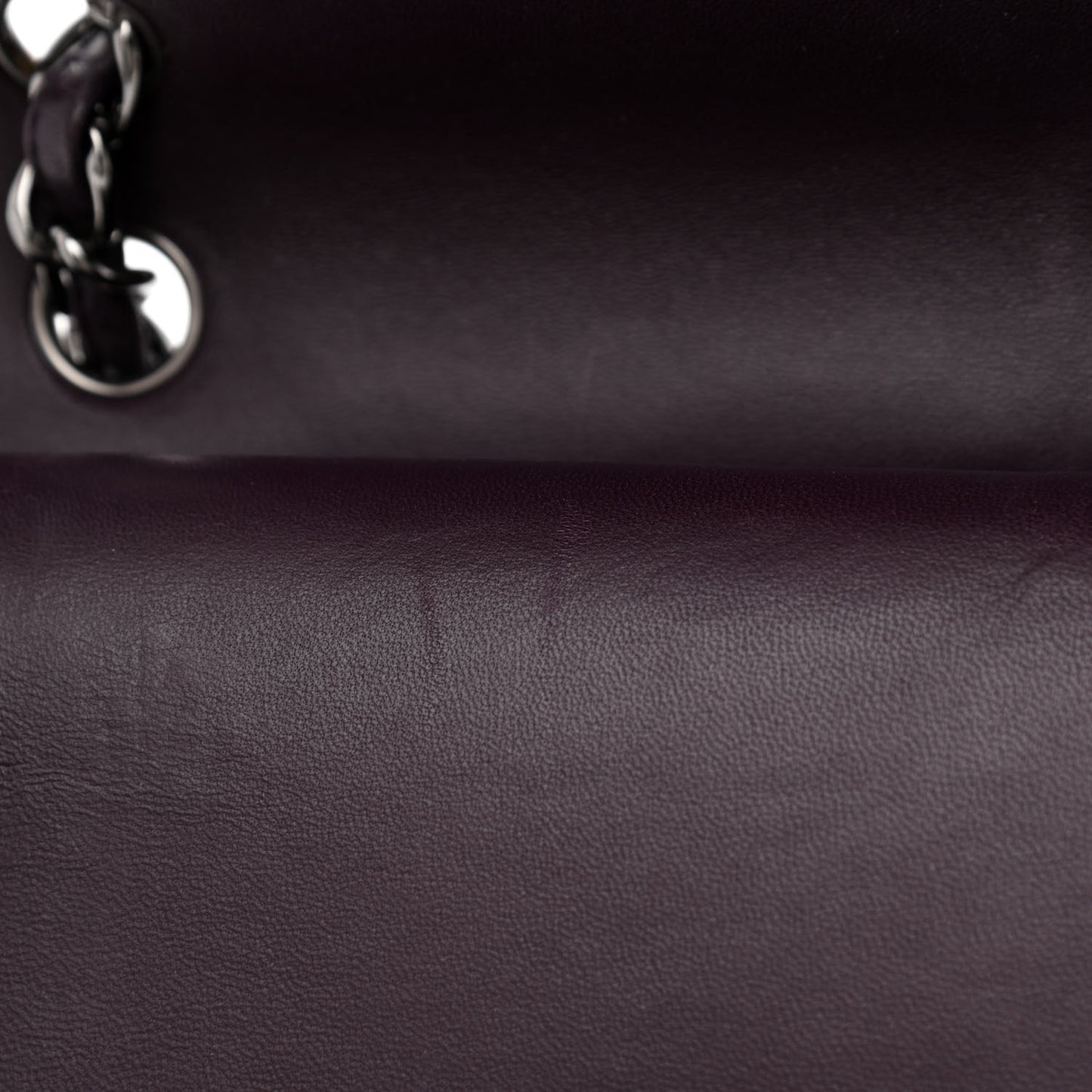 Lambskin Quilted Jumbo Double Flap Purple