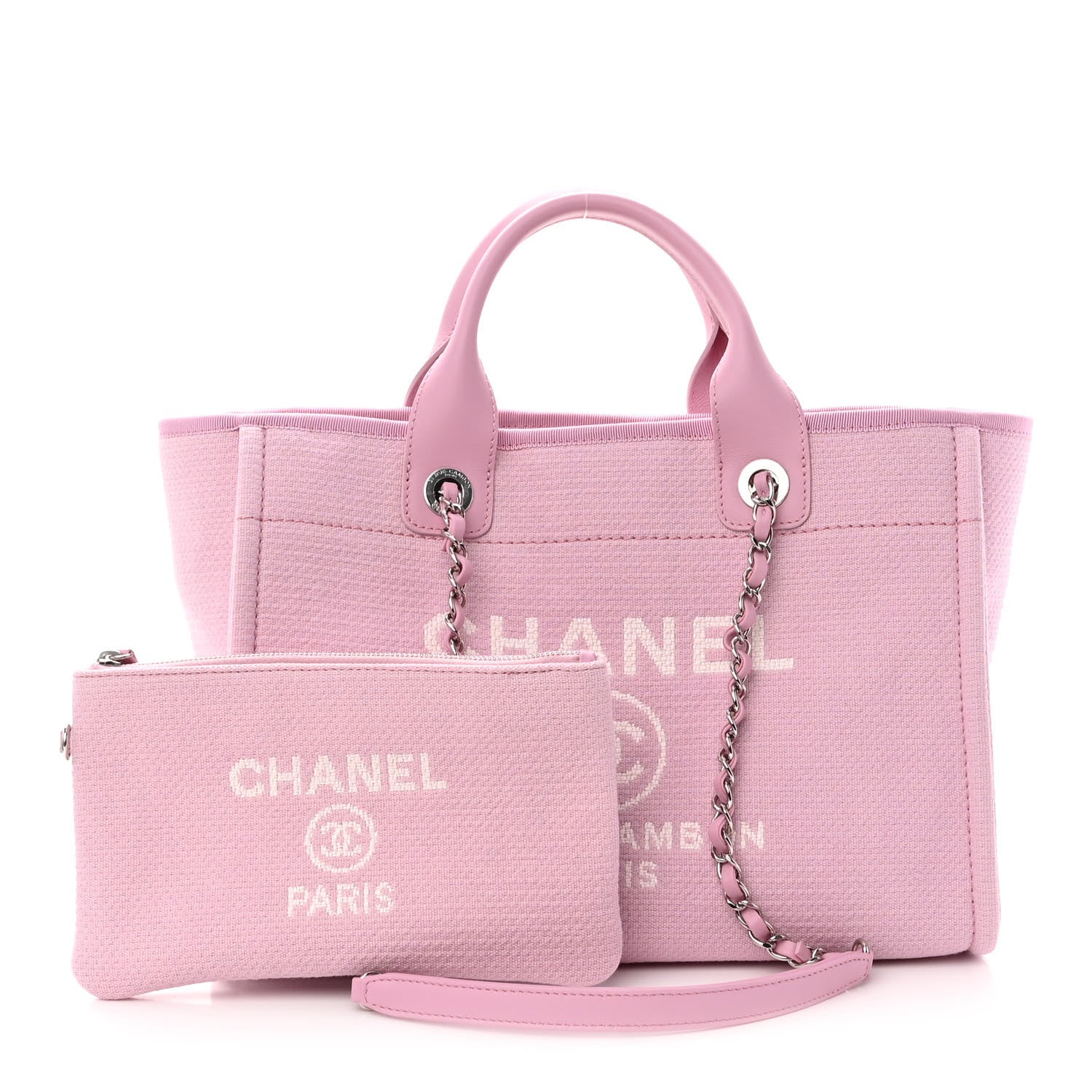 Chanel Mixed Fibers Small Deauville Tote Pink 1 of 11