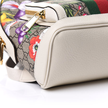 Gucci GG Supreme Monogram Flora Web Small Ophidia Day Backpack White 10 of 12