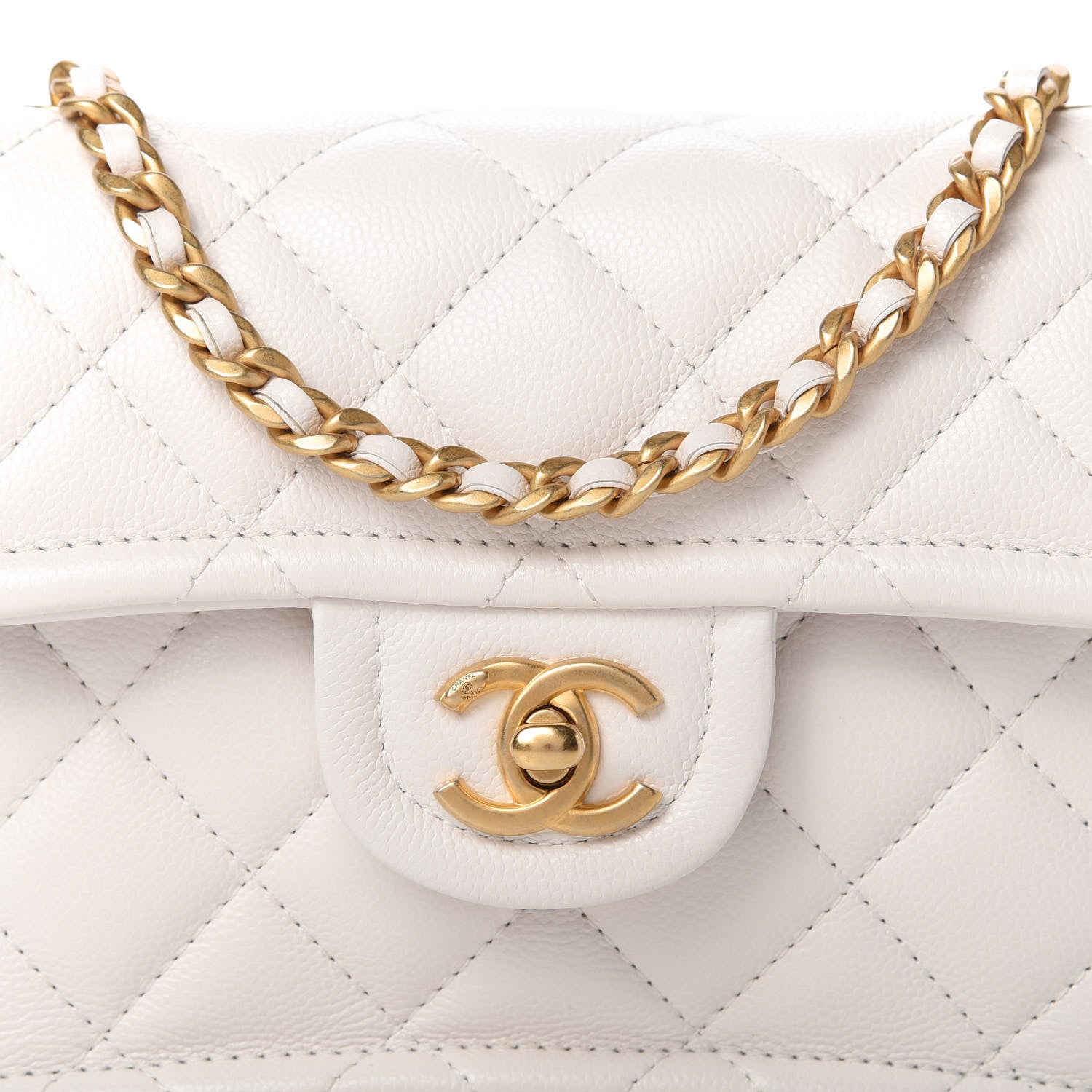 Chanel Caviar Quilted Mini Sweet Classic Flap White 10 of 10