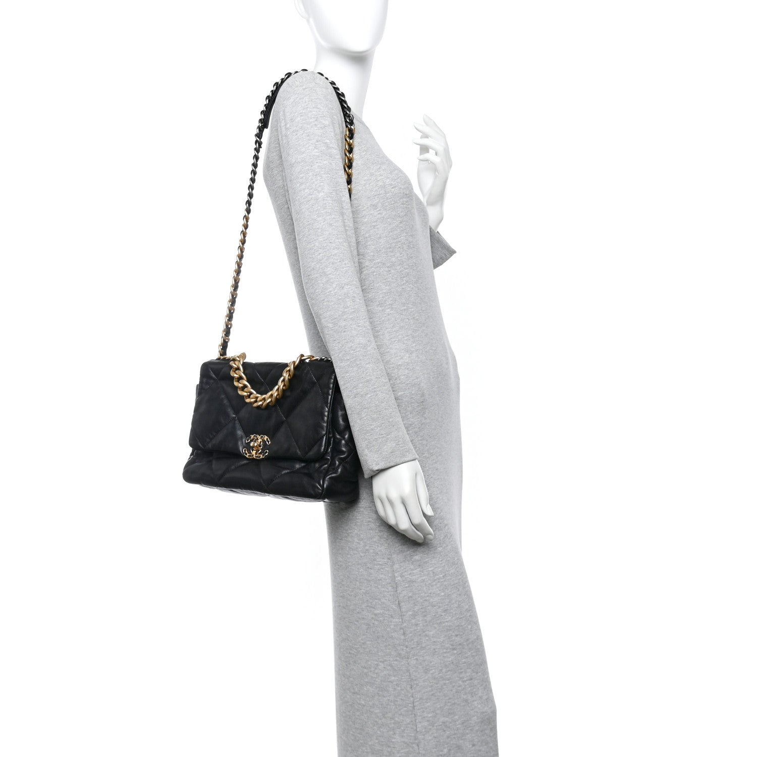 Chanel Lambskin Quilted Large Chanel 19 Flap Black 2 of 13