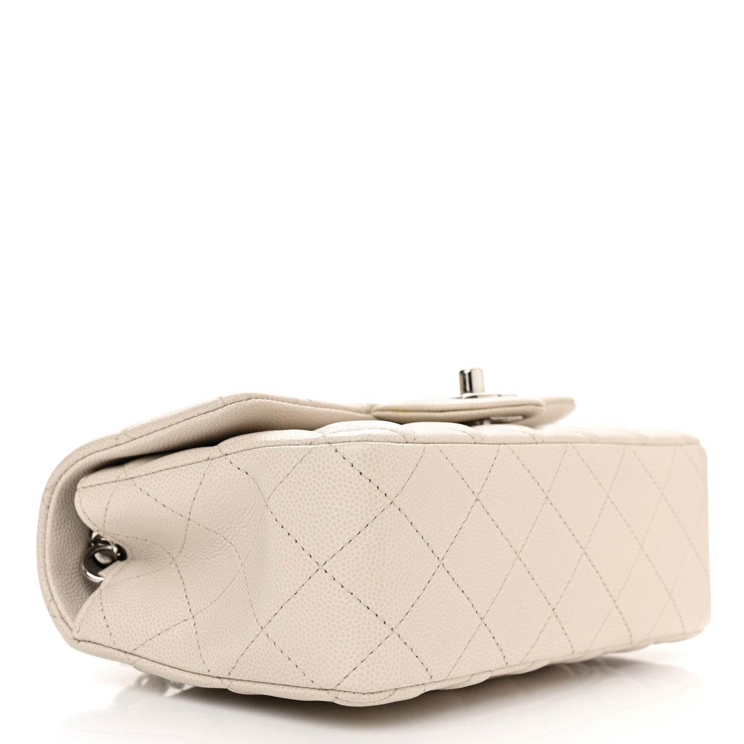 Caviar Quilted Mini Rectangular Flap Ivory